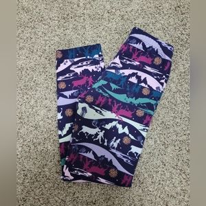 Girls 7 jumping beans fleece lined leggings disney frozen sparkles anna elsa